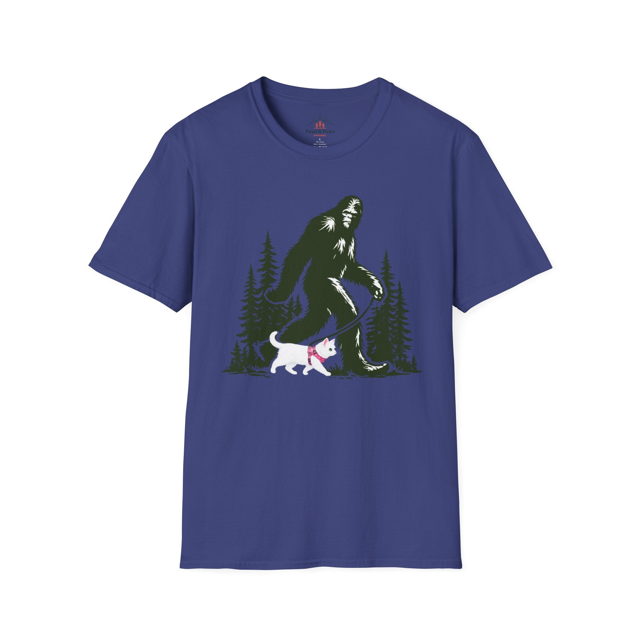 Bigfoot walking white cat T-Shirt