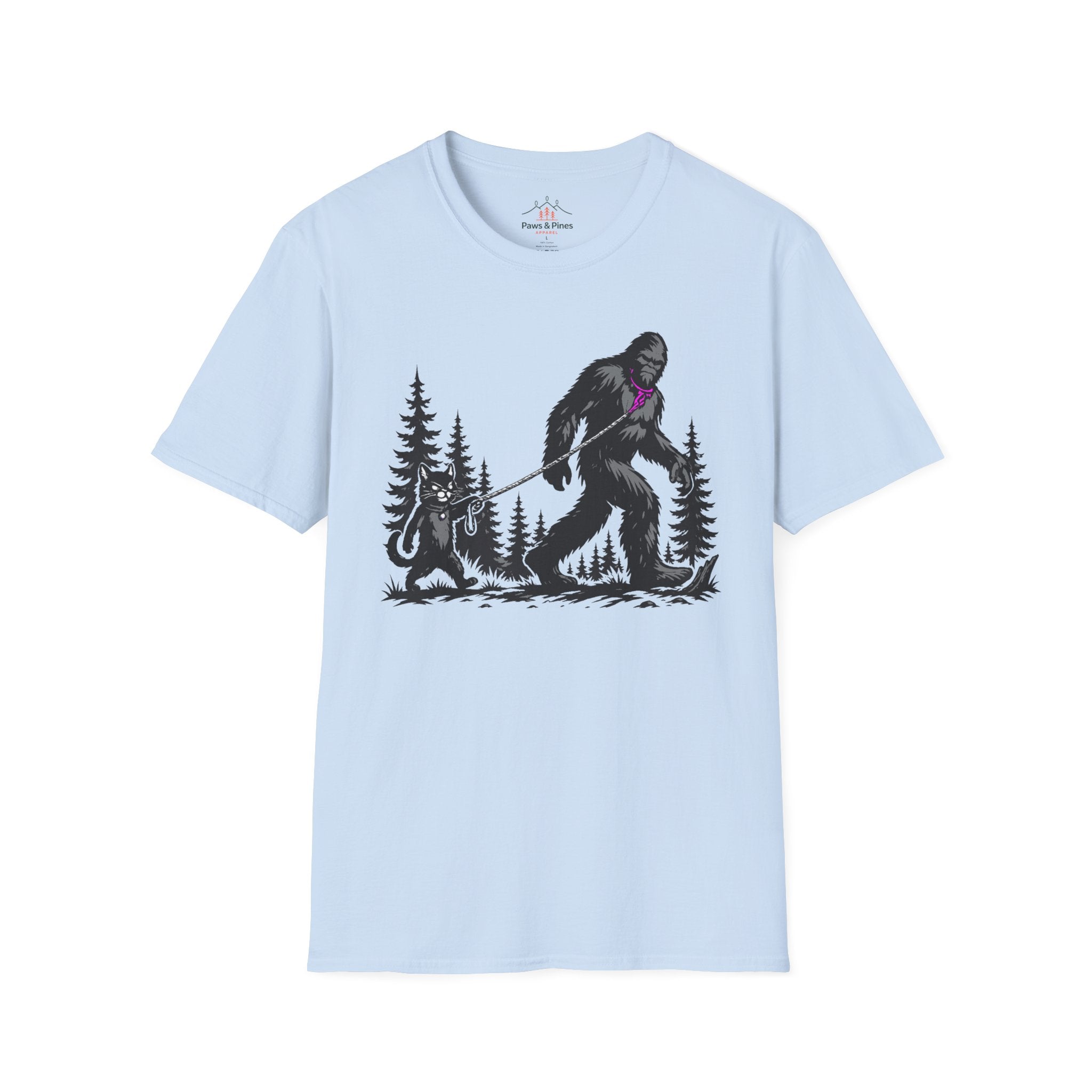 Cat Walking Bigfoot T-Shirt