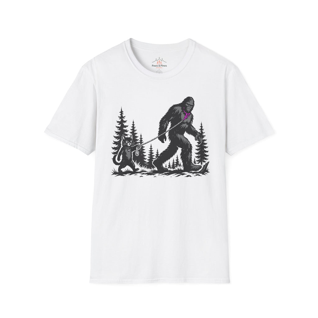 Cat Walking Bigfoot T-Shirt