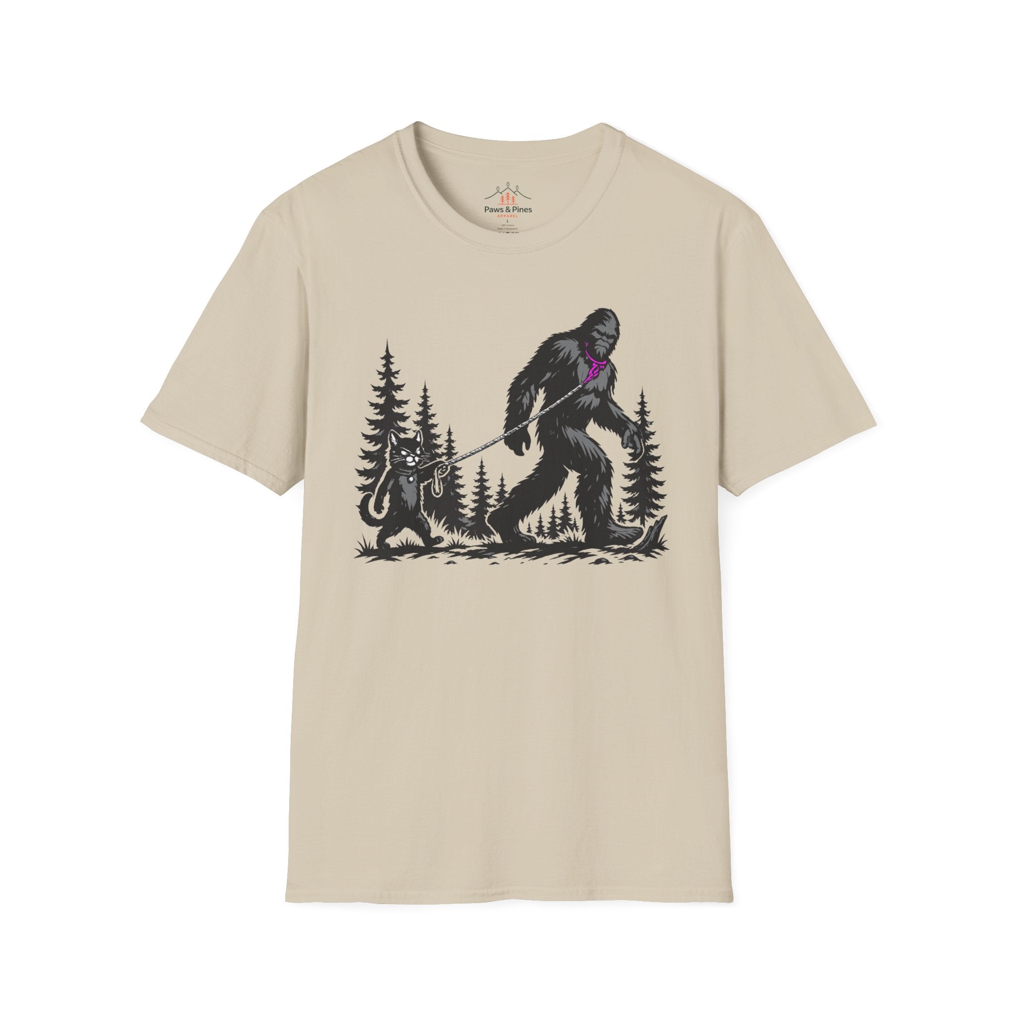 Cat Walking Bigfoot T-Shirt