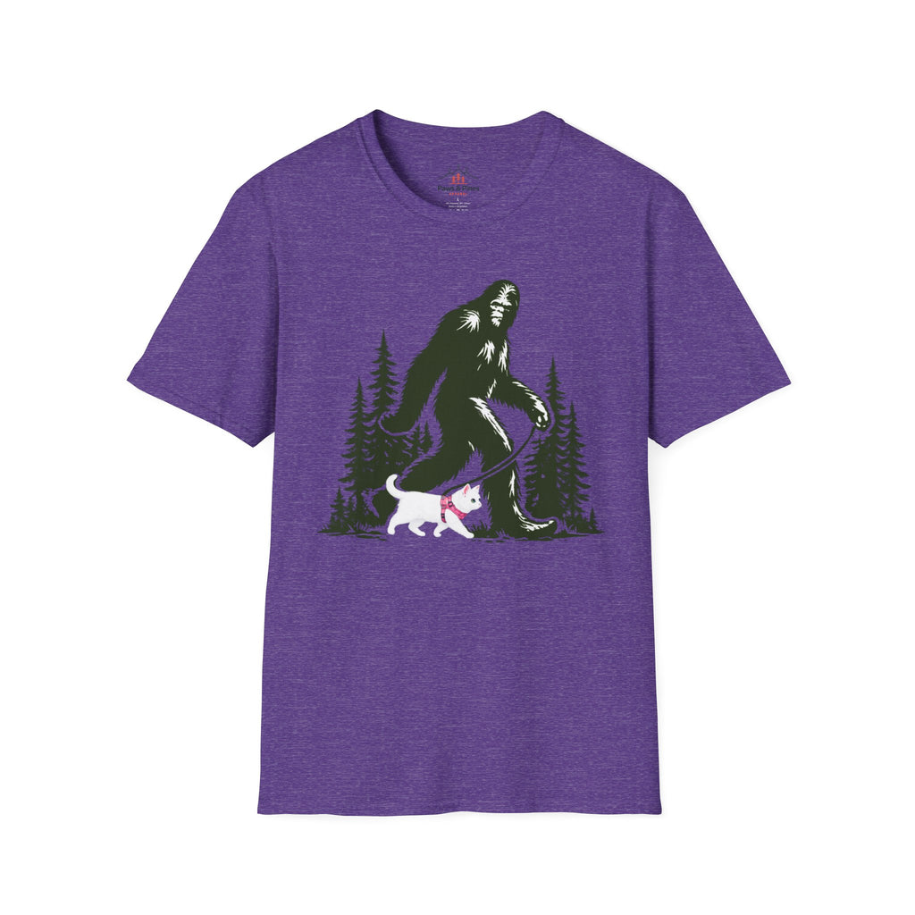 Bigfoot walking white cat T-Shirt