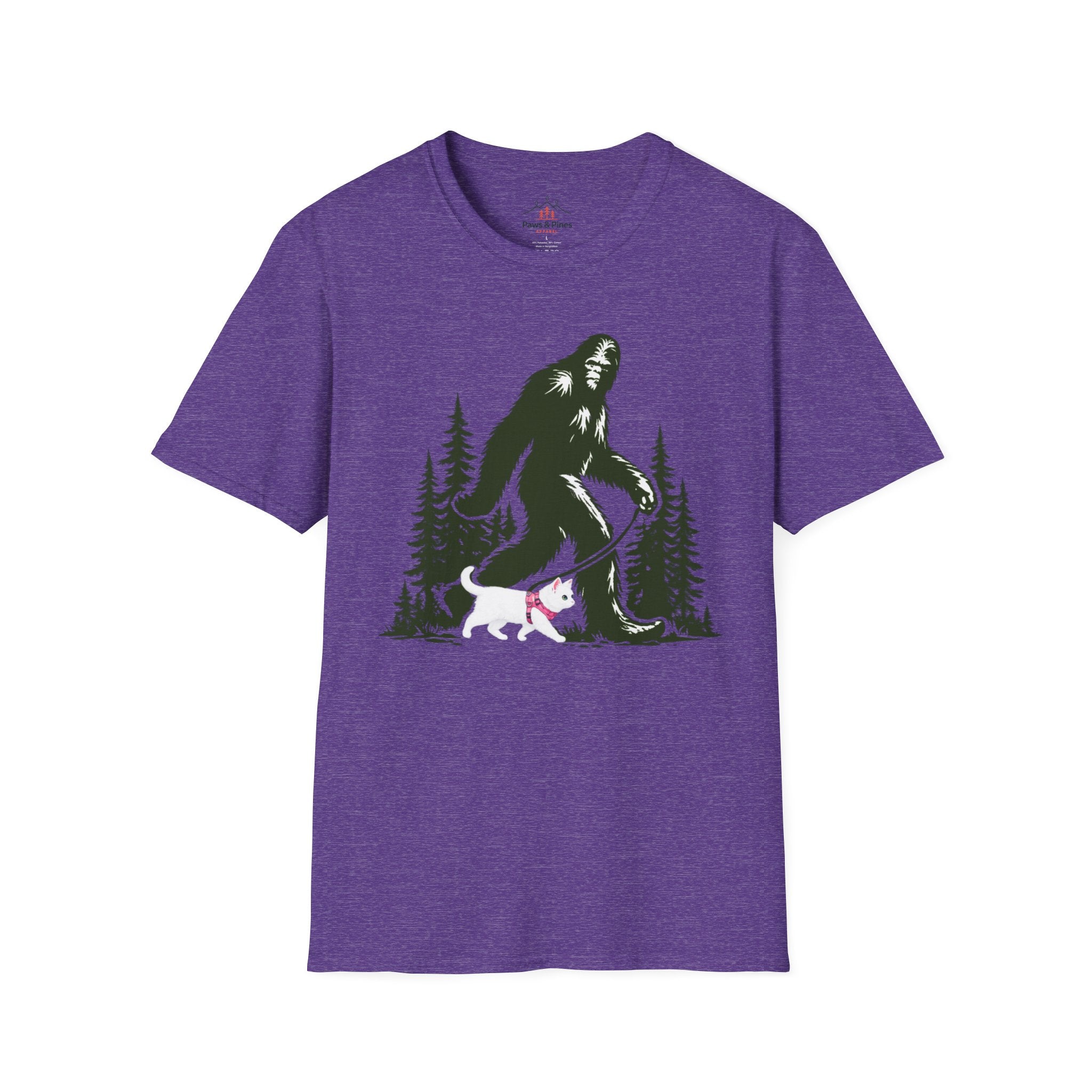 Bigfoot walking white cat T-Shirt