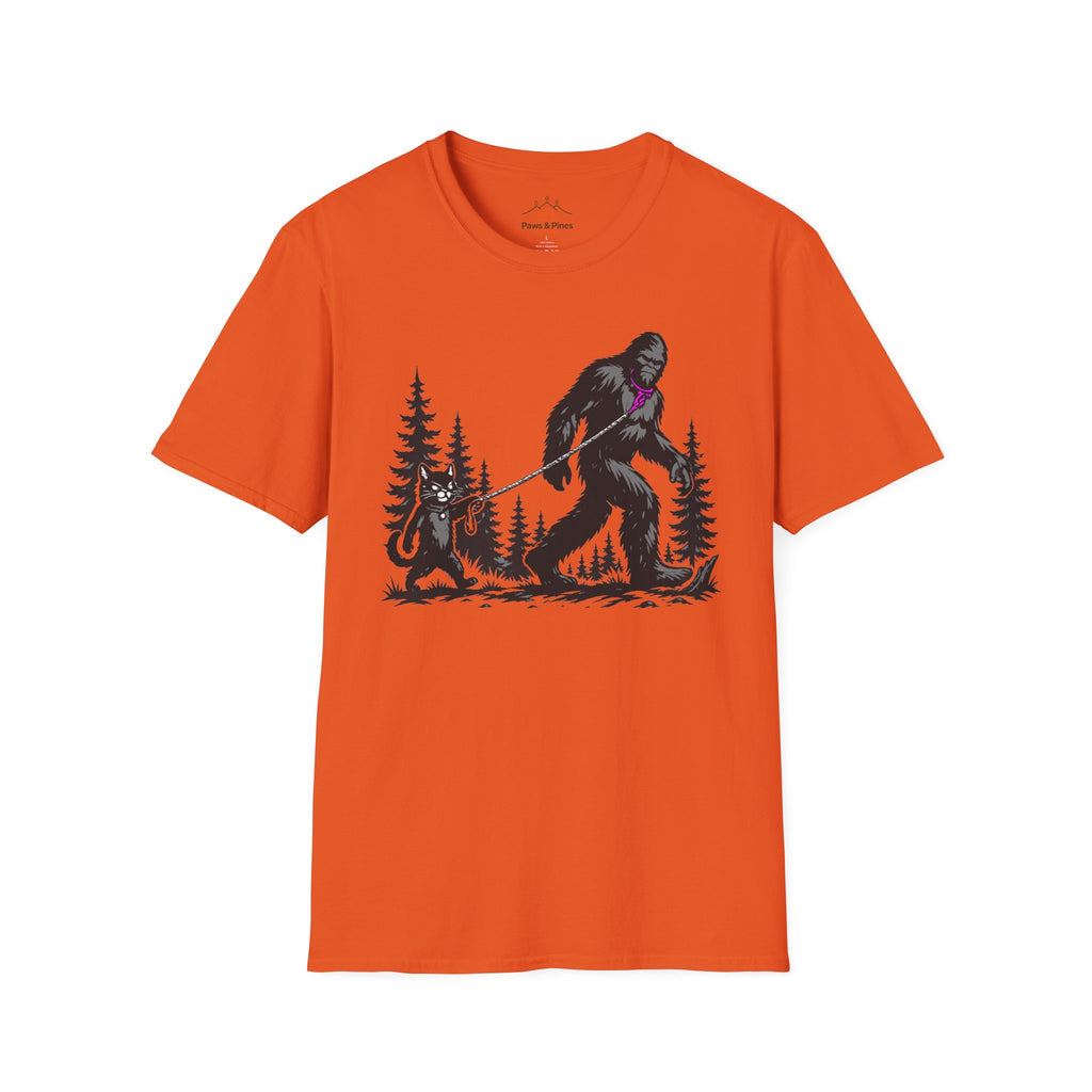 Cat Walking Bigfoot T-Shirt