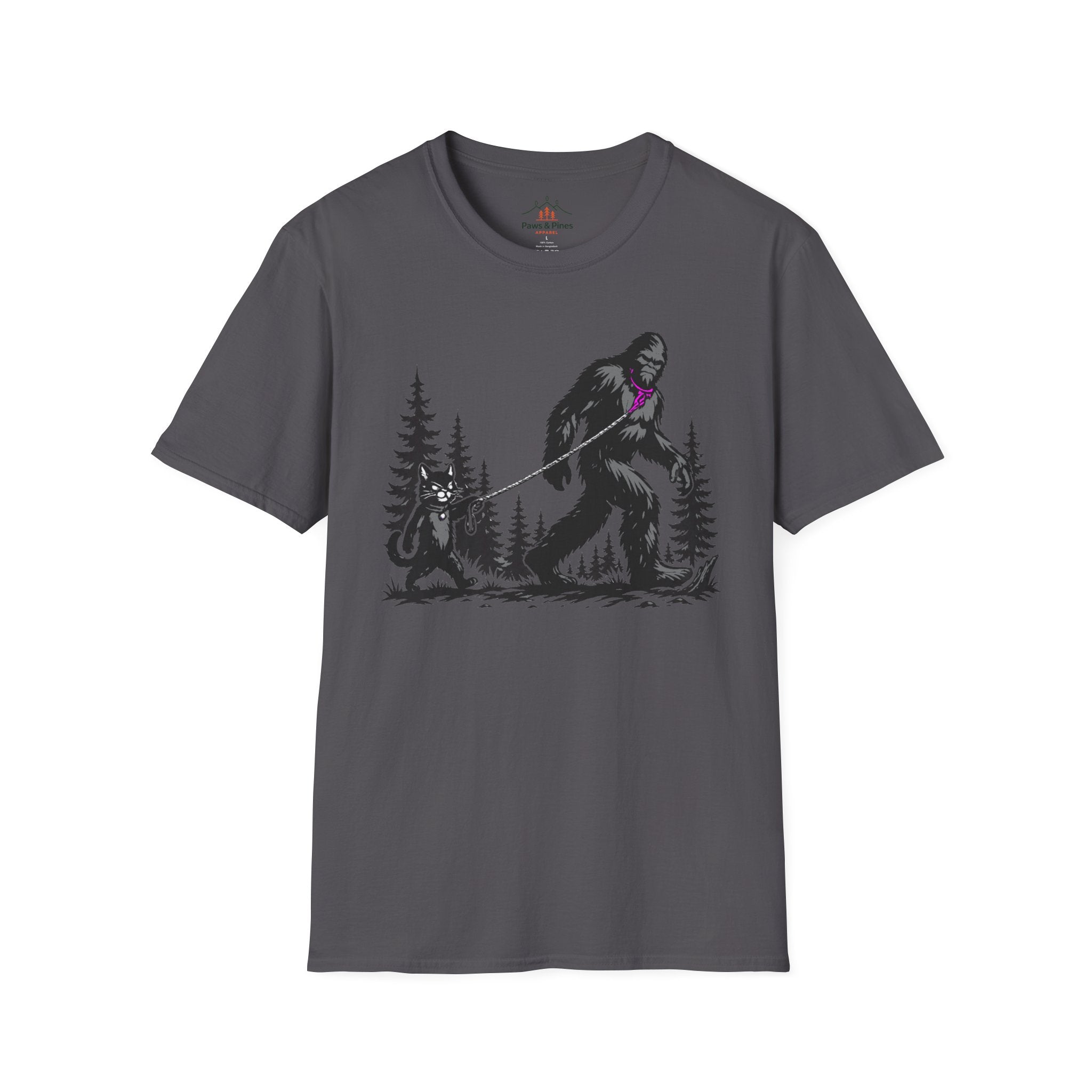 Cat Walking Bigfoot T-Shirt