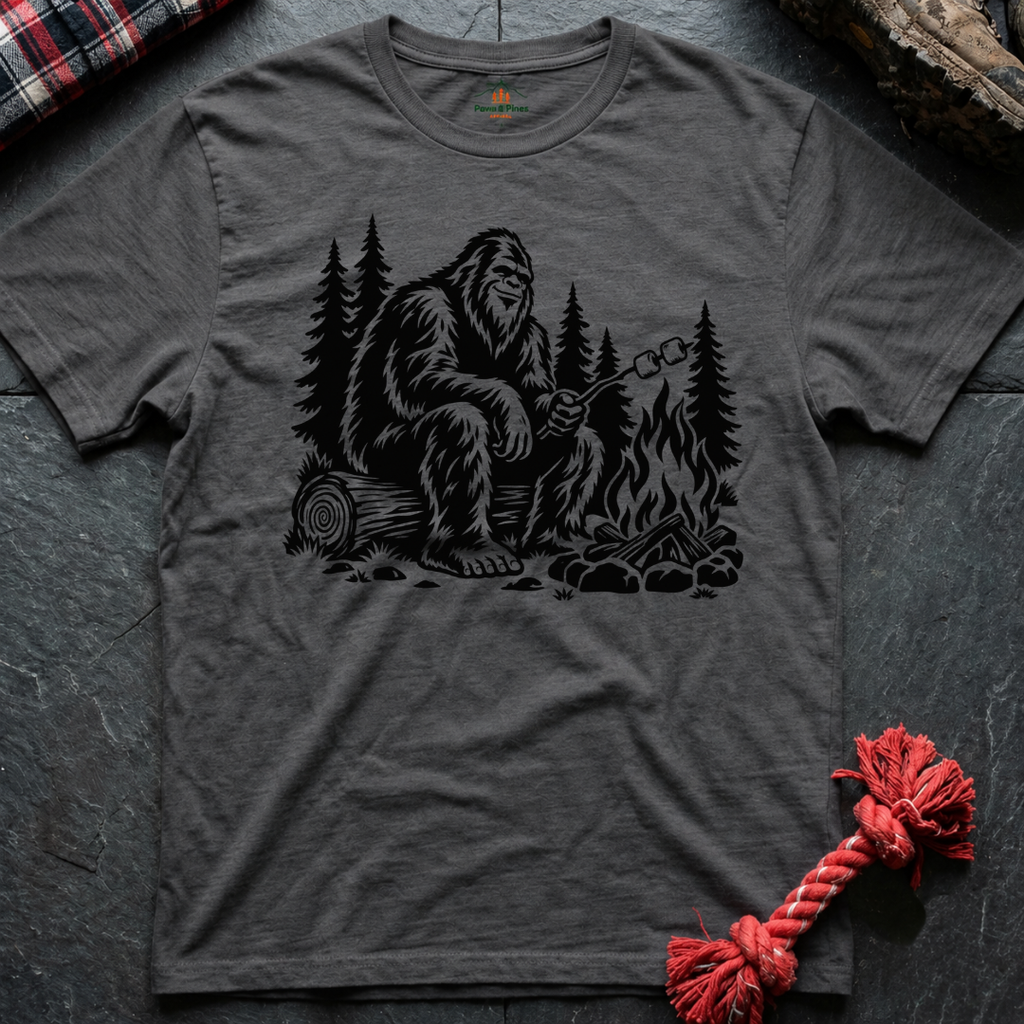 Bigfoot Making Smores T-Shirt