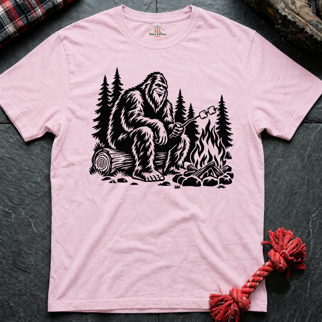 Bigfoot Making Smores T-Shirt