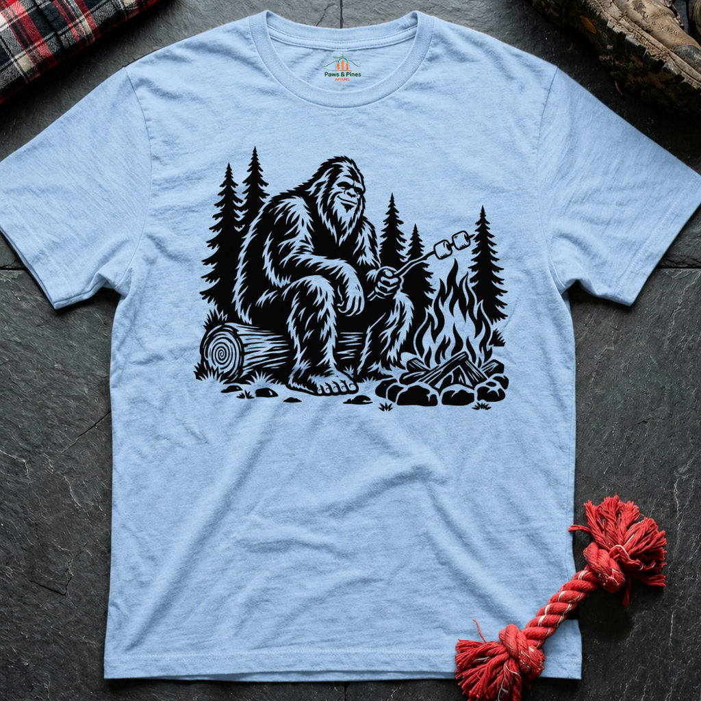Bigfoot Making Smores T-Shirt