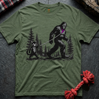 Cat Walks Bigfoot T-Shirt