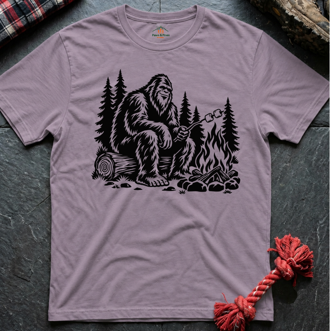 Bigfoot Making Smores T-Shirt