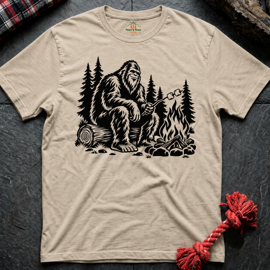 Bigfoot Making Smores T-Shirt