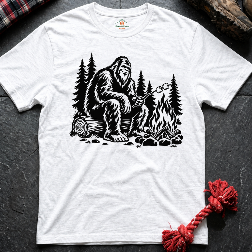 Bigfoot Making Smores T-Shirt