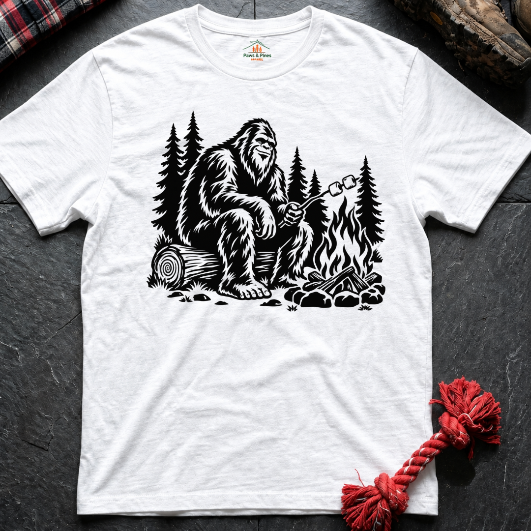 Bigfoot Making Smores T-Shirt